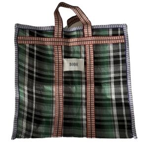 Green and Black Plaid Travel Bag